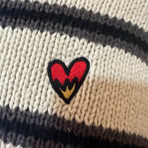 Pacsun Men's Beige Gray Black Stripe Sweater Medium Cotton Polyester - Picture 3 of 5